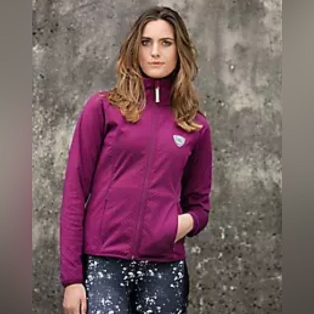 Horseware Ireland Jacket Size Small US 6 Fitted Fleece Lined Fuchsia Wine Zipper
